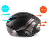 AeroX Bicycle Racing Helmet with Integrated Visor for Men-Women