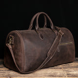 The Edler Retro Cowhide Shoulder Duffel Travel Bag by Wolph