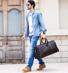 Otto Vintage-style Leather Weekender Duffel Bag by Wolph